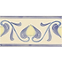 Original Style Tiles - Ceramic 152 x 75 x 7mm - Per Piece Lilium flower Border Tube-Lined Single Tile on Colonial White