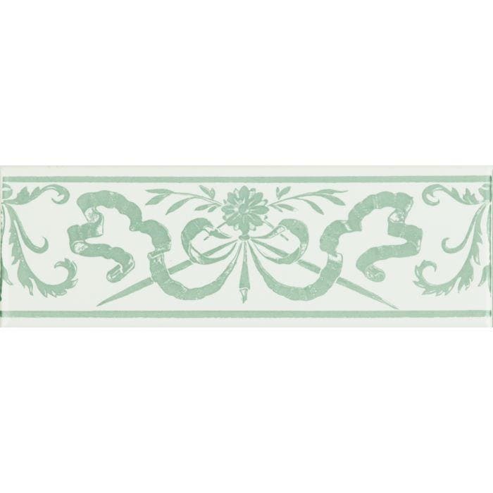 Original Style Tiles - Ceramic 152 x 75 x 7mm - Per Piece Love Knot Jade Breeze On Brilliant White
