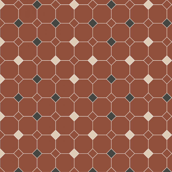 Original Style Tiles - Victorian Harrogate Red Buff and Black