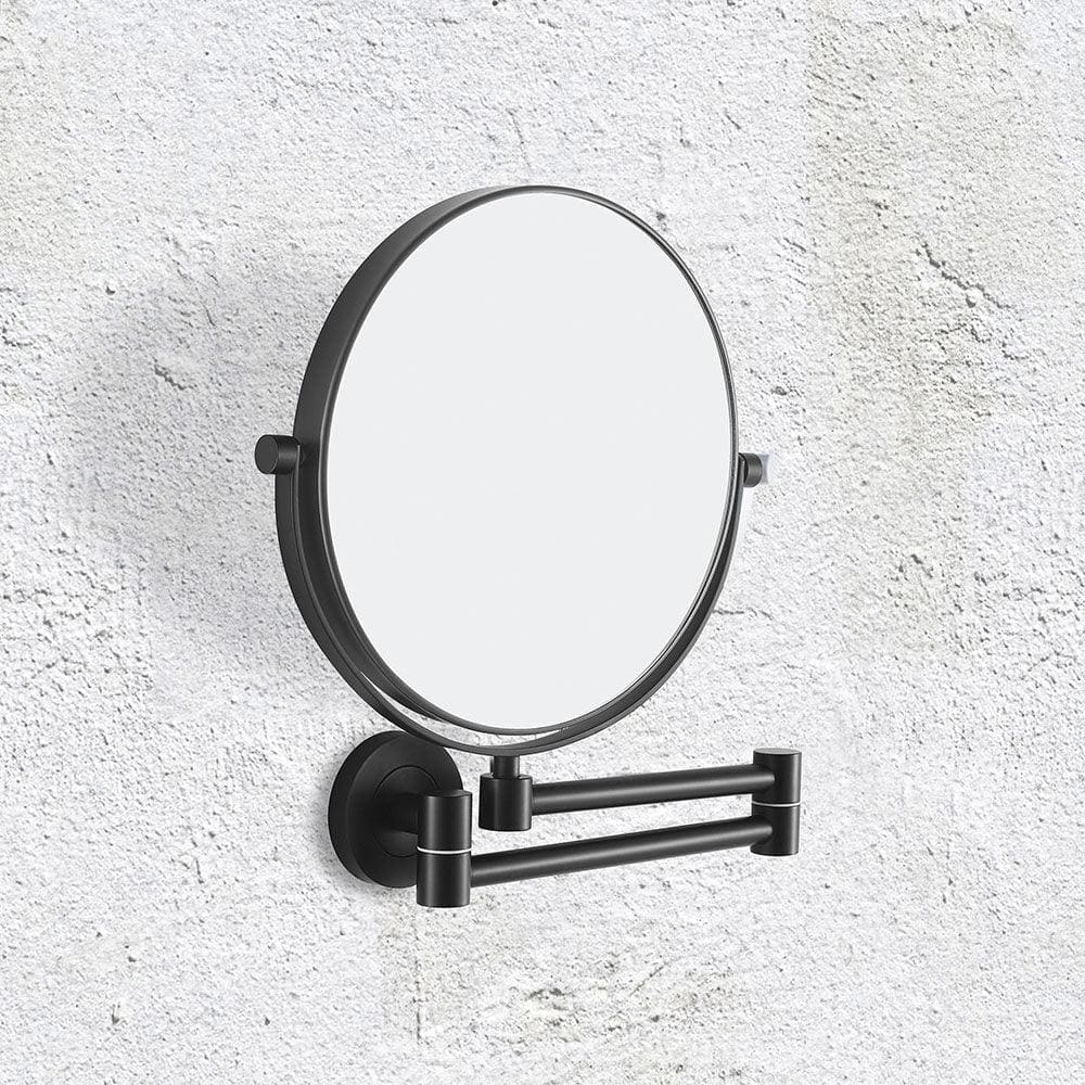 Origins Living Bathroom Mirrors 275 x 260 x 50mm Hutton Reversible 5X Magnifying Wall Mirror Black