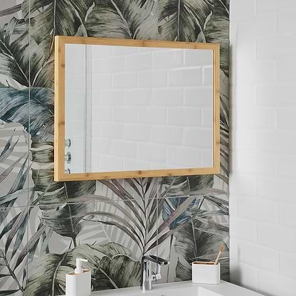 Origins Living Bathroom Mirrors 600 x 800 x 40mm Kenji Mirror Rectangular 60x80cm in Bamboo