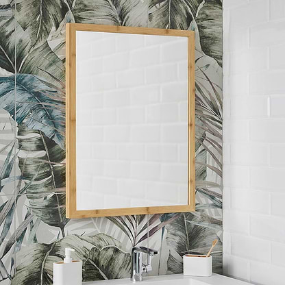 Origins Living Bathroom Mirrors 600 x 800 x 40mm Kenji Mirror Rectangular 60x80cm in Bamboo