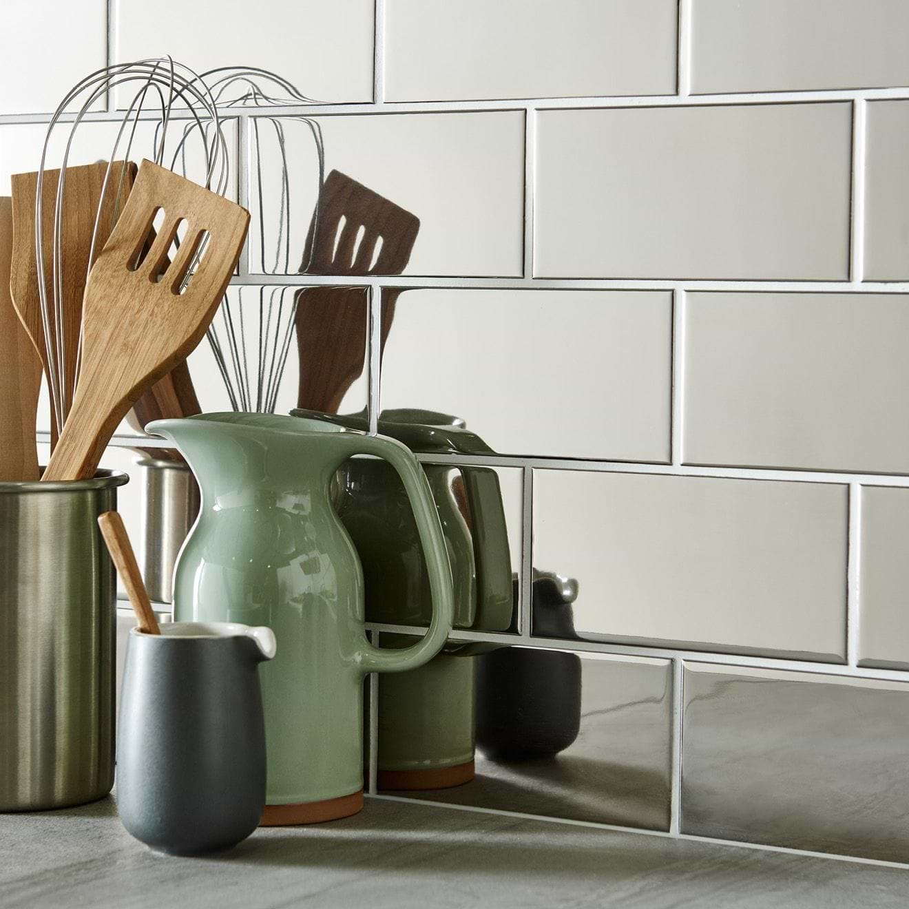 Platinum (Metallic) Half Tile - Hyperion Tiles