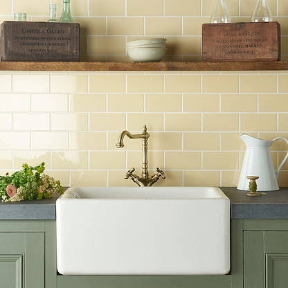 Regency Cream Half Tile - Hyperion Tiles