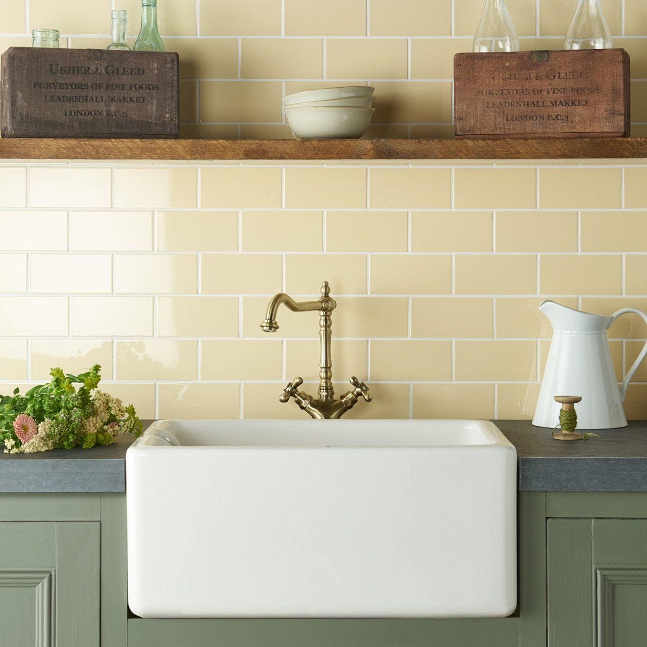 Regency Cream Half Tile - Hyperion Tiles