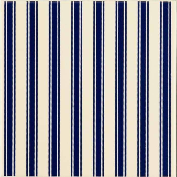Regency Stripe Royal Blue On Colonial White - Hyperion Tiles