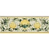 Scallop Shells Blue & Yellow Classical Decorative Border on Colonial White - Hyperion Tiles
