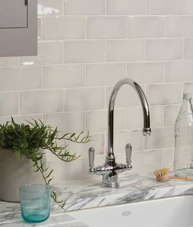 Seaton Crackle Ceramic White Sands - Hyperion Tiles