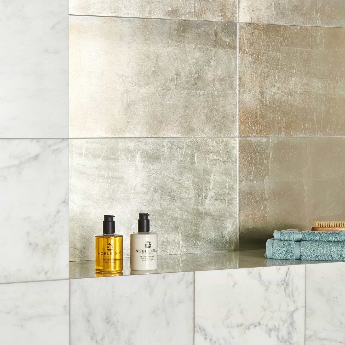 Silver Leaf Decorative Glass - Hyperion Tiles