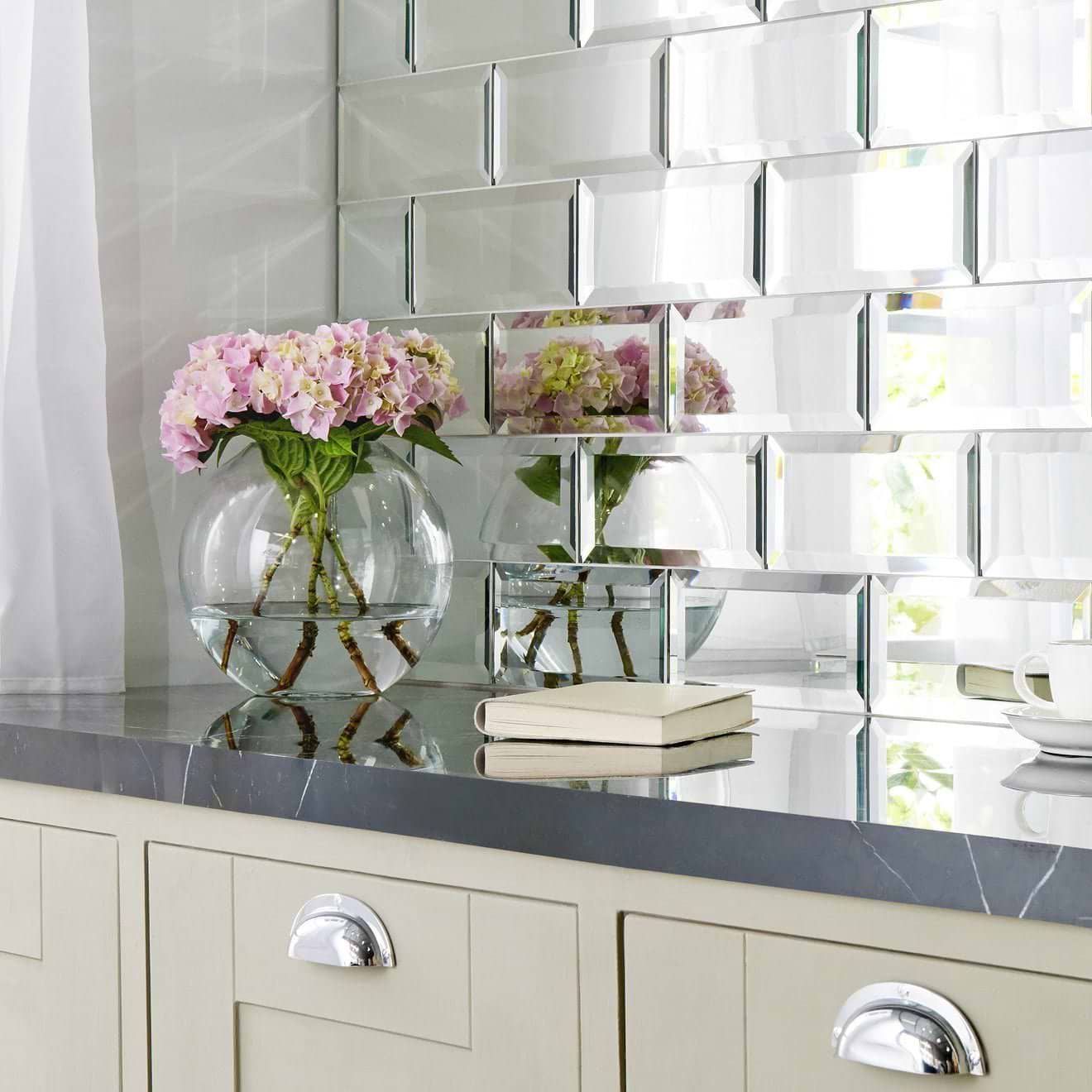 Silver Mirror Bevel - Hyperion Tiles