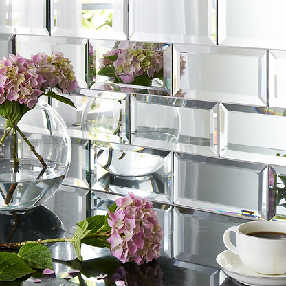 Silver Mirror Bevel - Hyperion Tiles