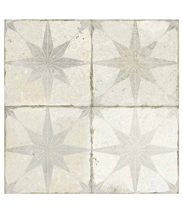 Spitalfields Ceramic Retro Star White - Hyperion Tiles
