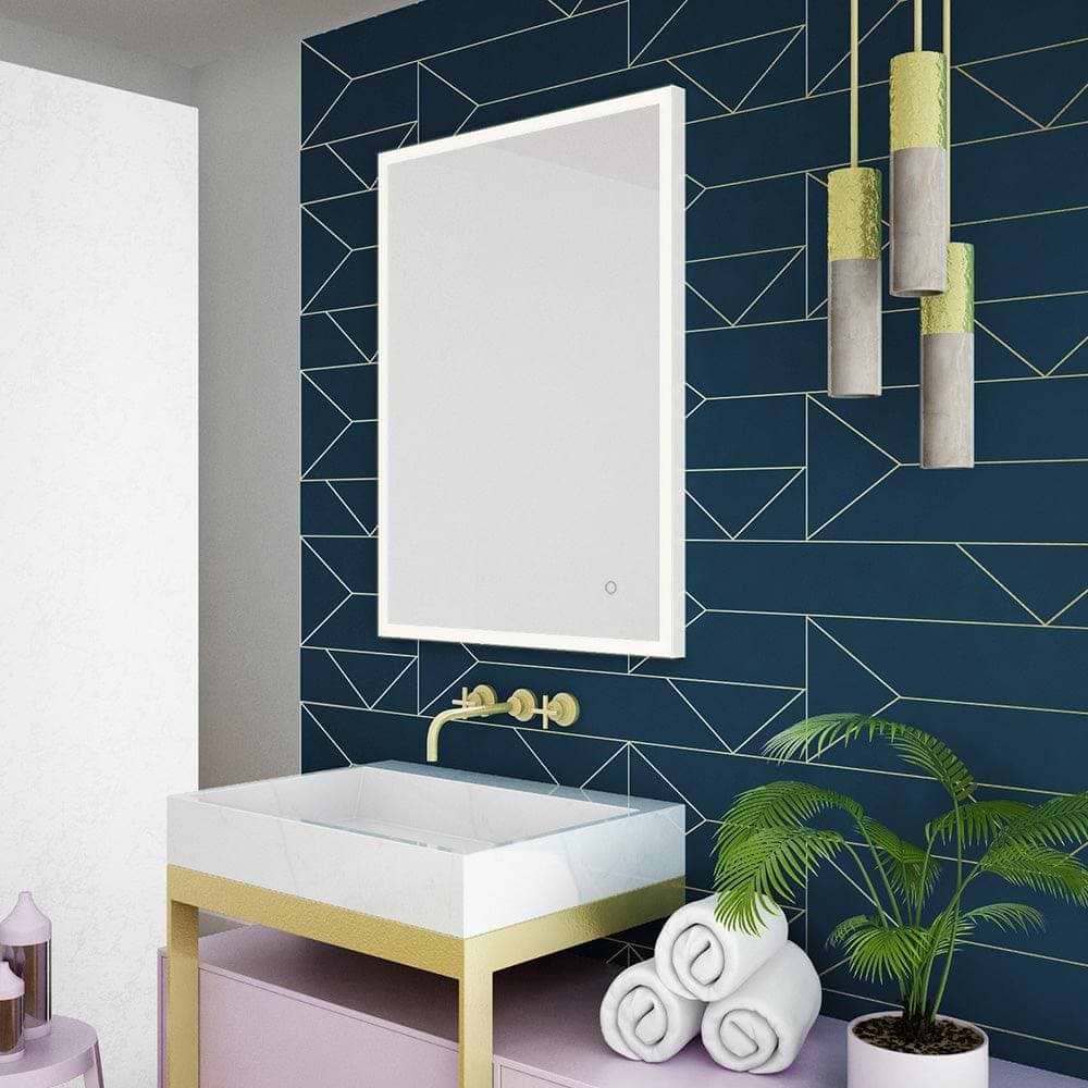Tate Rectangular Mirror 70 White - Hyperion Tiles