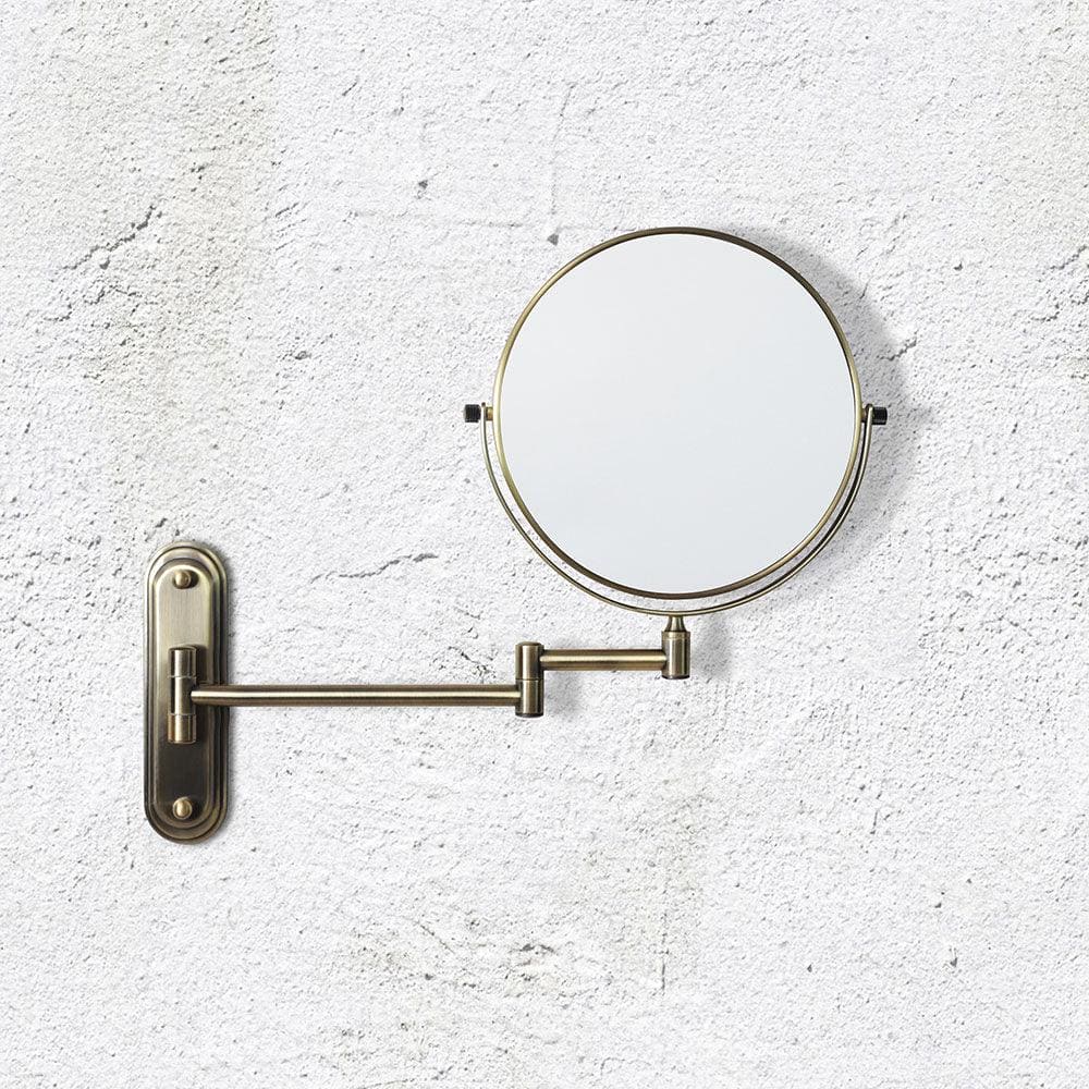 Taylor Reversible 5X Magnifying Wall Mirror Aged Brass - Hyperion Tiles