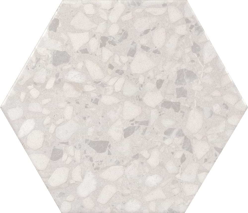 Terrazzo Hexagon Talc - Hyperion Tiles