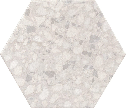 Terrazzo Hexagon Talc - Hyperion Tiles
