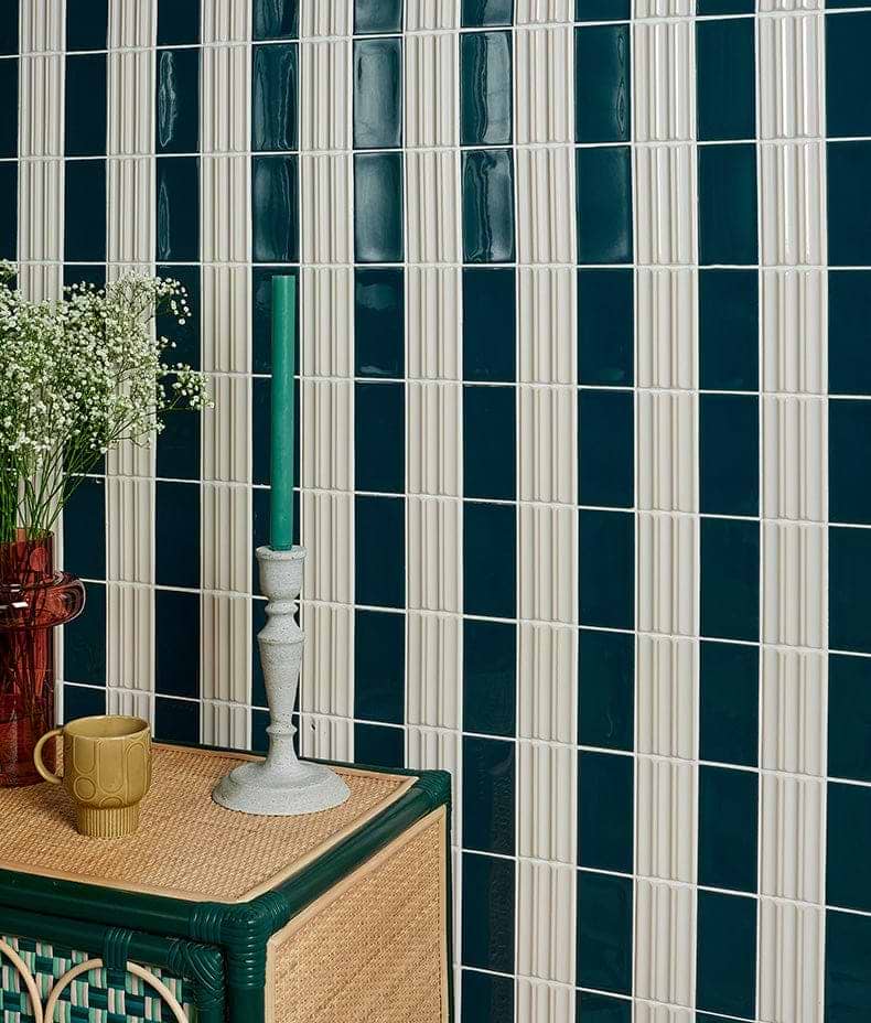 Tunstall Ceramic Deep White Fluted Brick - Hyperion Tiles