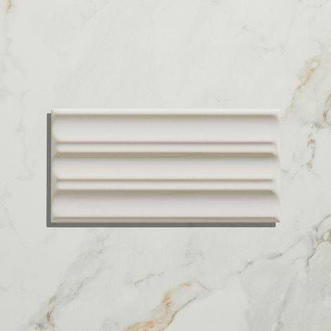 Tunstall Ceramic Deep White Fluted Brick - Hyperion Tiles