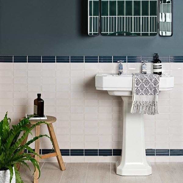 Tunstall Ceramic Peacock Blue Fluted Brick - Hyperion Tiles