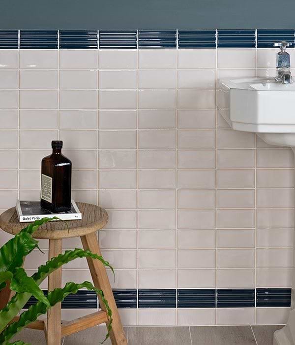Tunstall Ceramic Peacock Blue Fluted Brick - Hyperion Tiles