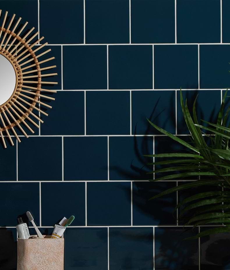 Tunstall Ceramic Peacock Blue Square - Hyperion Tiles