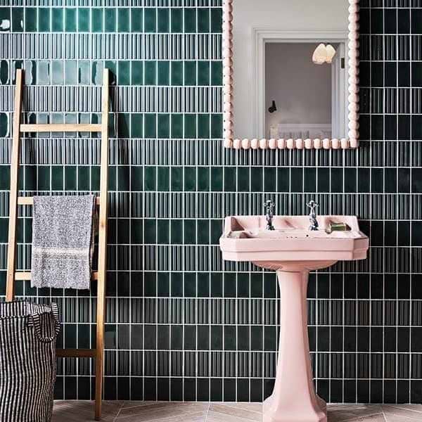 Tunstall Ceramic Royal Green Fluted Brick - Hyperion Tiles