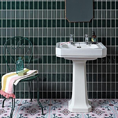 Tunstall Ceramic Royal Green Fluted Brick - Hyperion Tiles