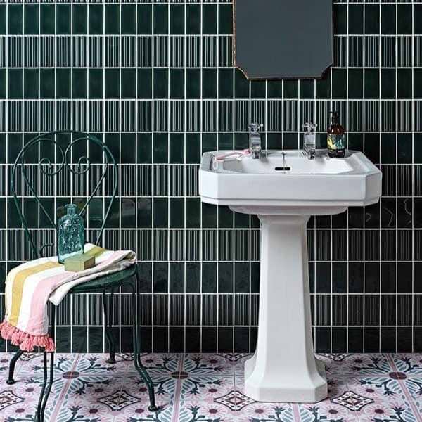 Tunstall Ceramic Royal Green Fluted Brick - Hyperion Tiles