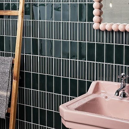 Tunstall Ceramic Royal Green Fluted Brick - Hyperion Tiles