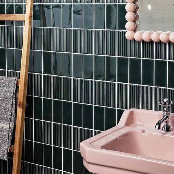 Tunstall Ceramic Royal Green Fluted Brick - Hyperion Tiles