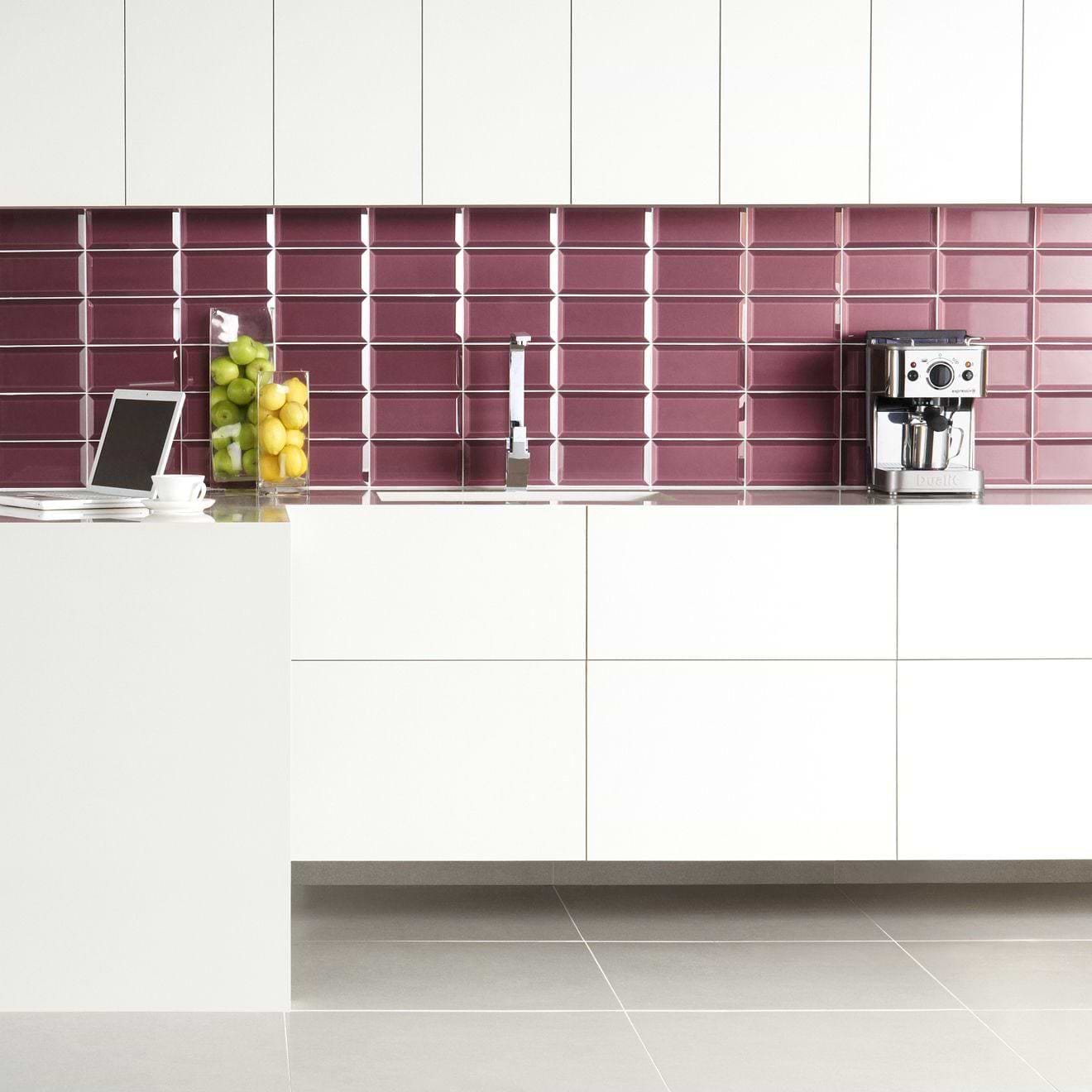 Ulysses Metallic Glass Bevel 200 x 100mm - Hyperion Tiles
