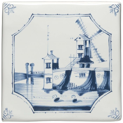 Windmill Delft River Scene - Hyperion Tiles