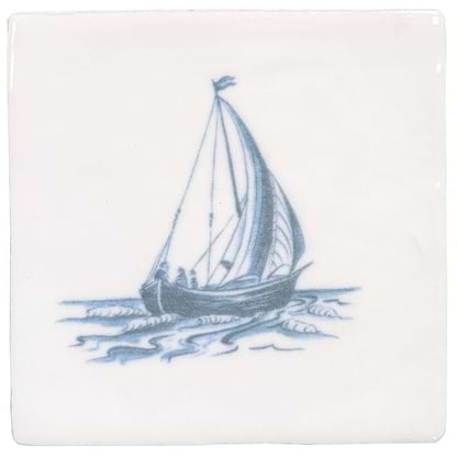 Yawl Blue on Cotton - Hyperion Tiles