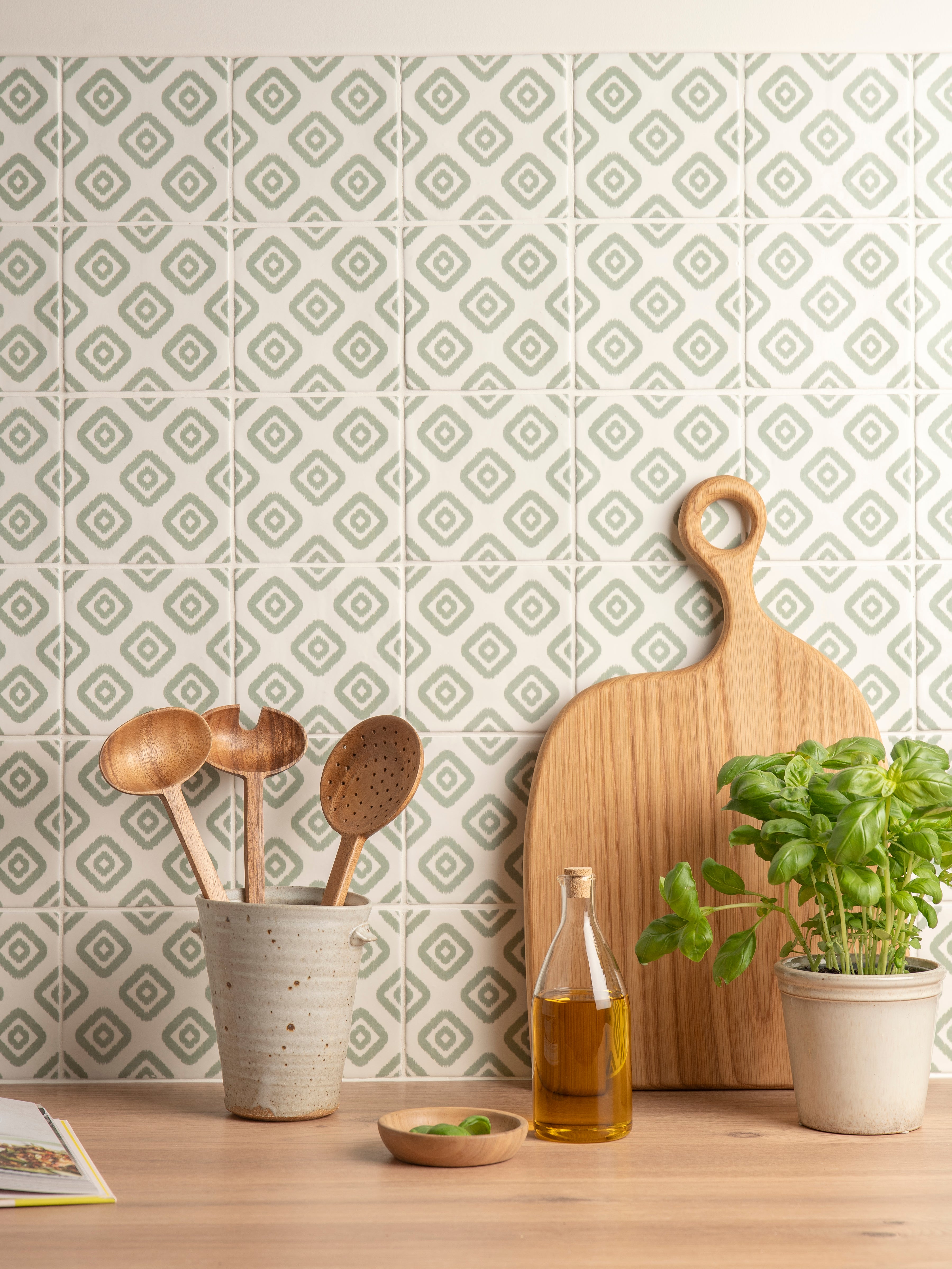 Jacquard Sage wall tiles stocked by Hyperion Tiles