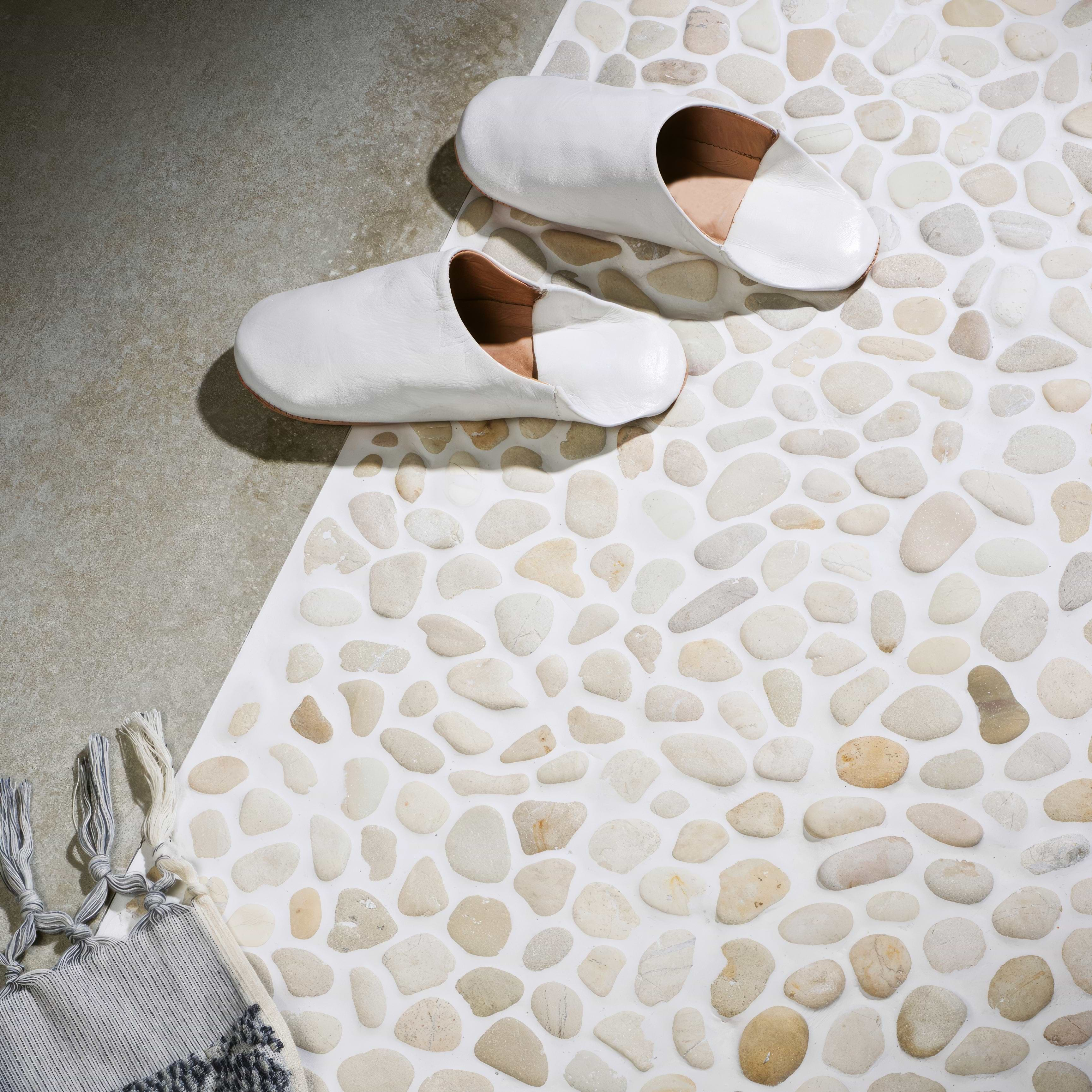 Ivory Samoa Pebble Mosaics - Hyperion Tiles