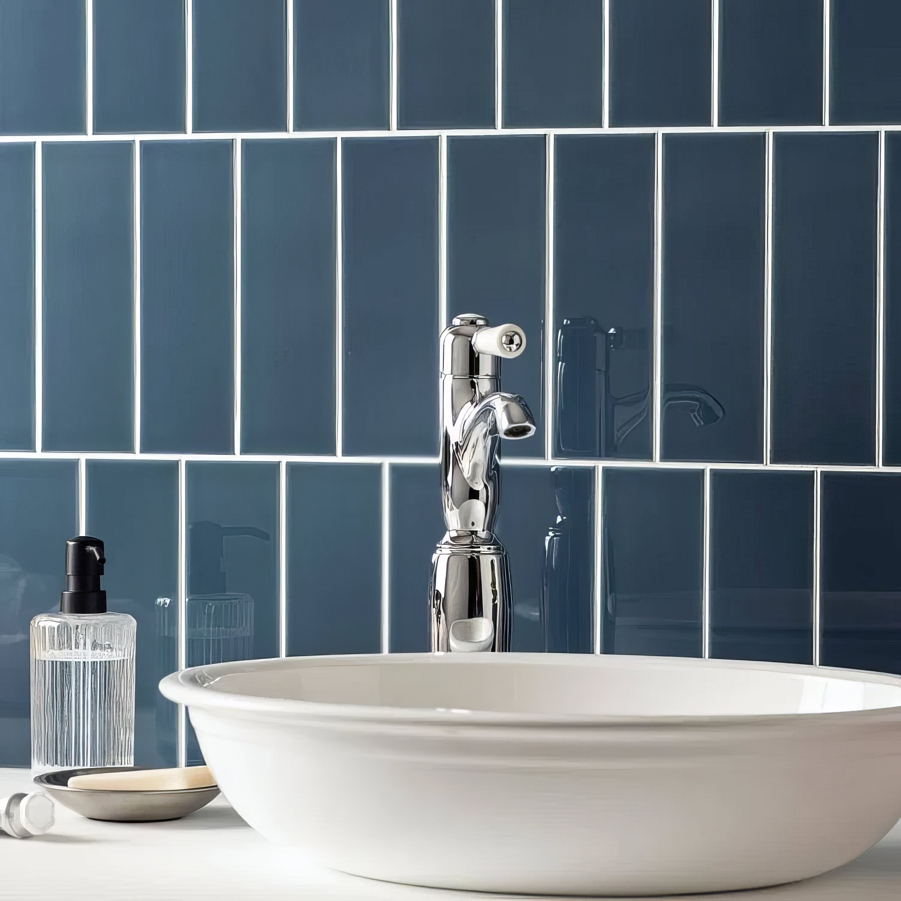 Ascot Blue Large Brick - Hyperion Tiles