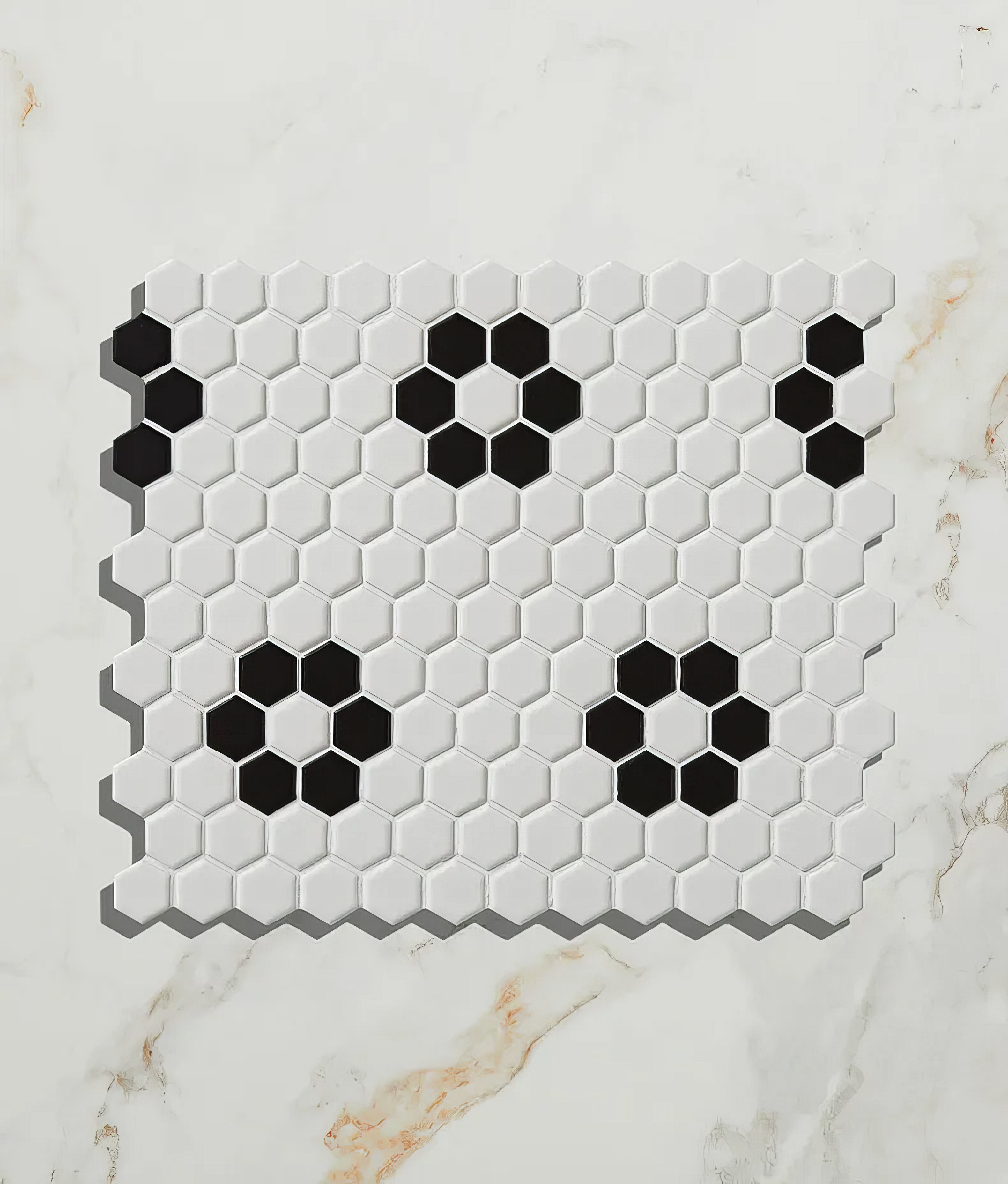 Mono Hex Porcelain Daisy - Hyperion Tiles