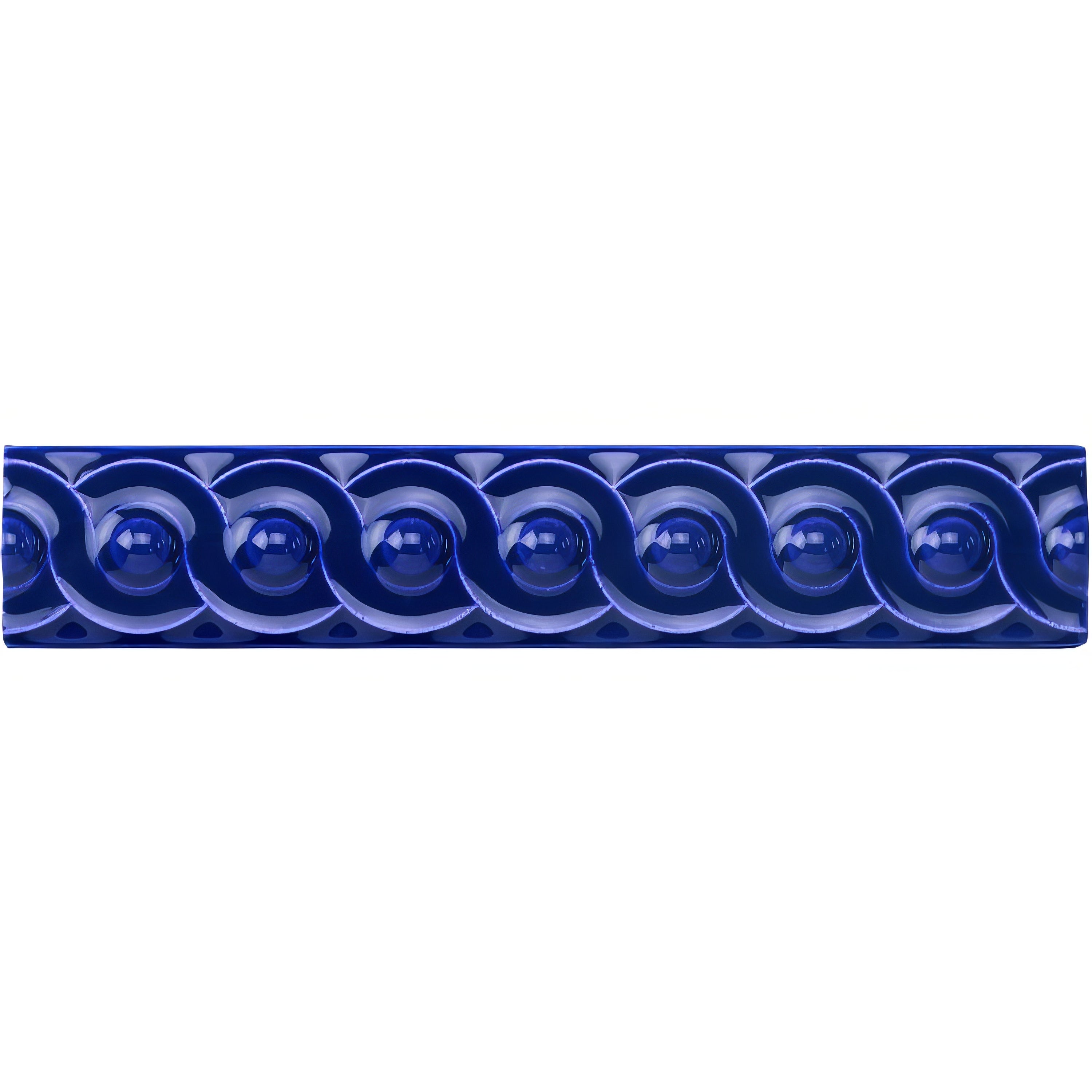 Royal Blue Scroll Moulding - Hyperion Tiles