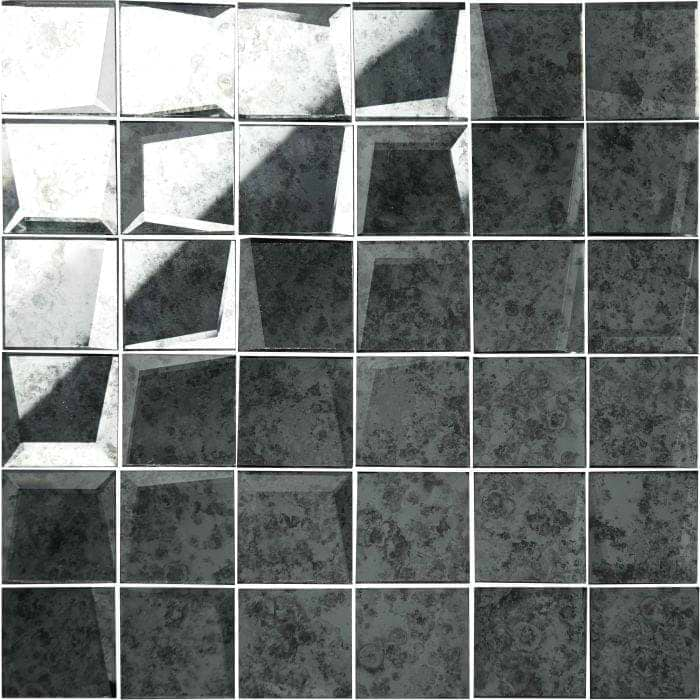 50mm Facet Mosaic Antique Mirror Grey - Hyperion Tiles