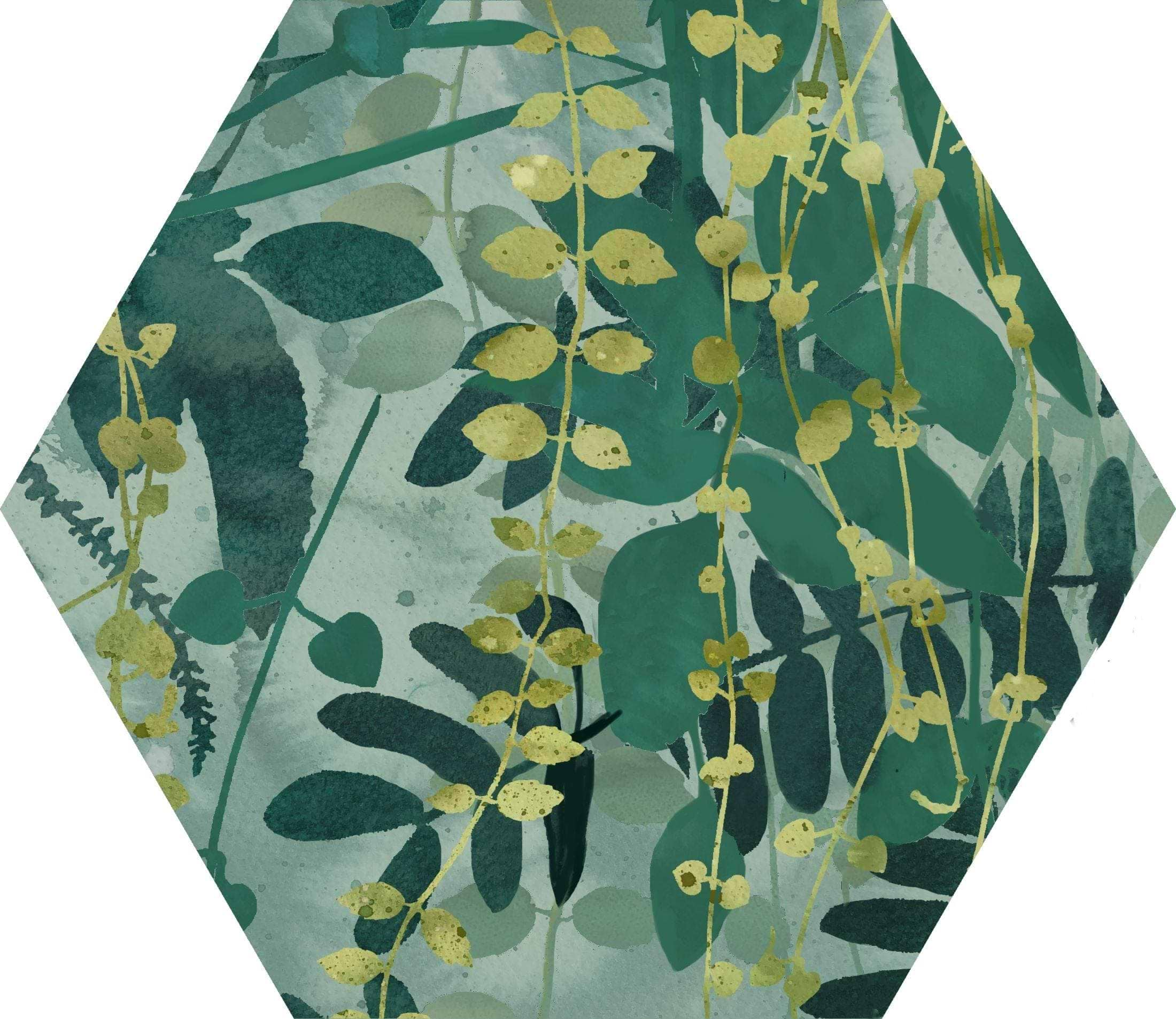 Ca' Pietra Home & Garden 24.5 x 21.5 x 0.8cm Jungle Hexagon Porcelain By Clarissa Hulse