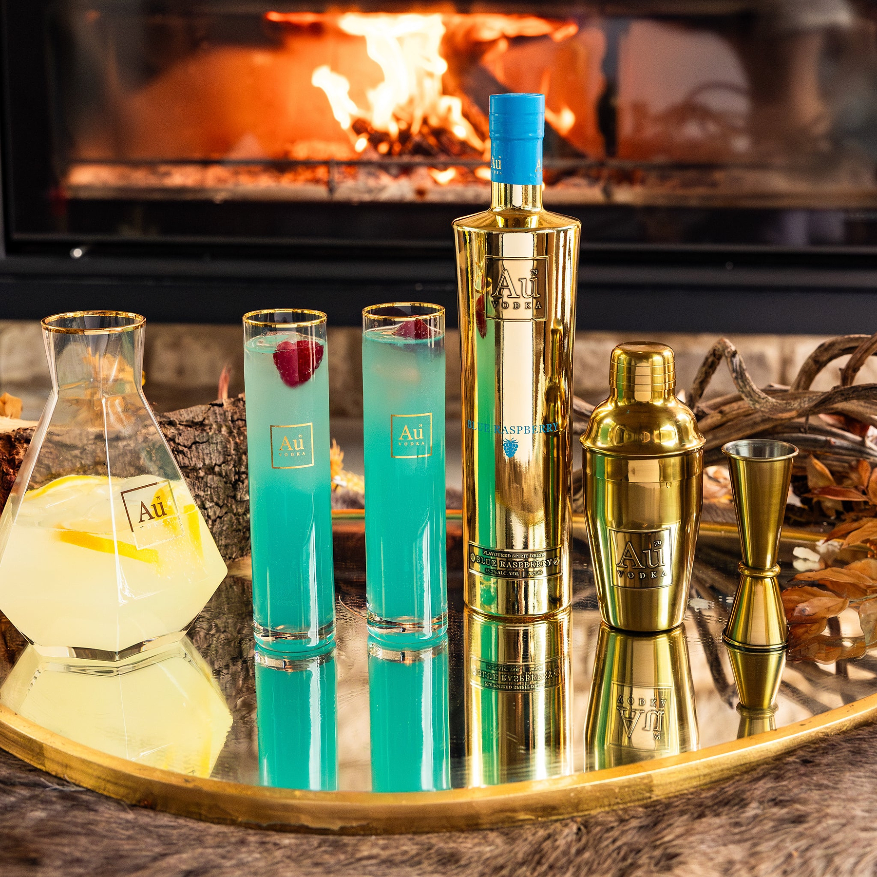 Blue Raspberry Cocktail Gift Set Au Vodka