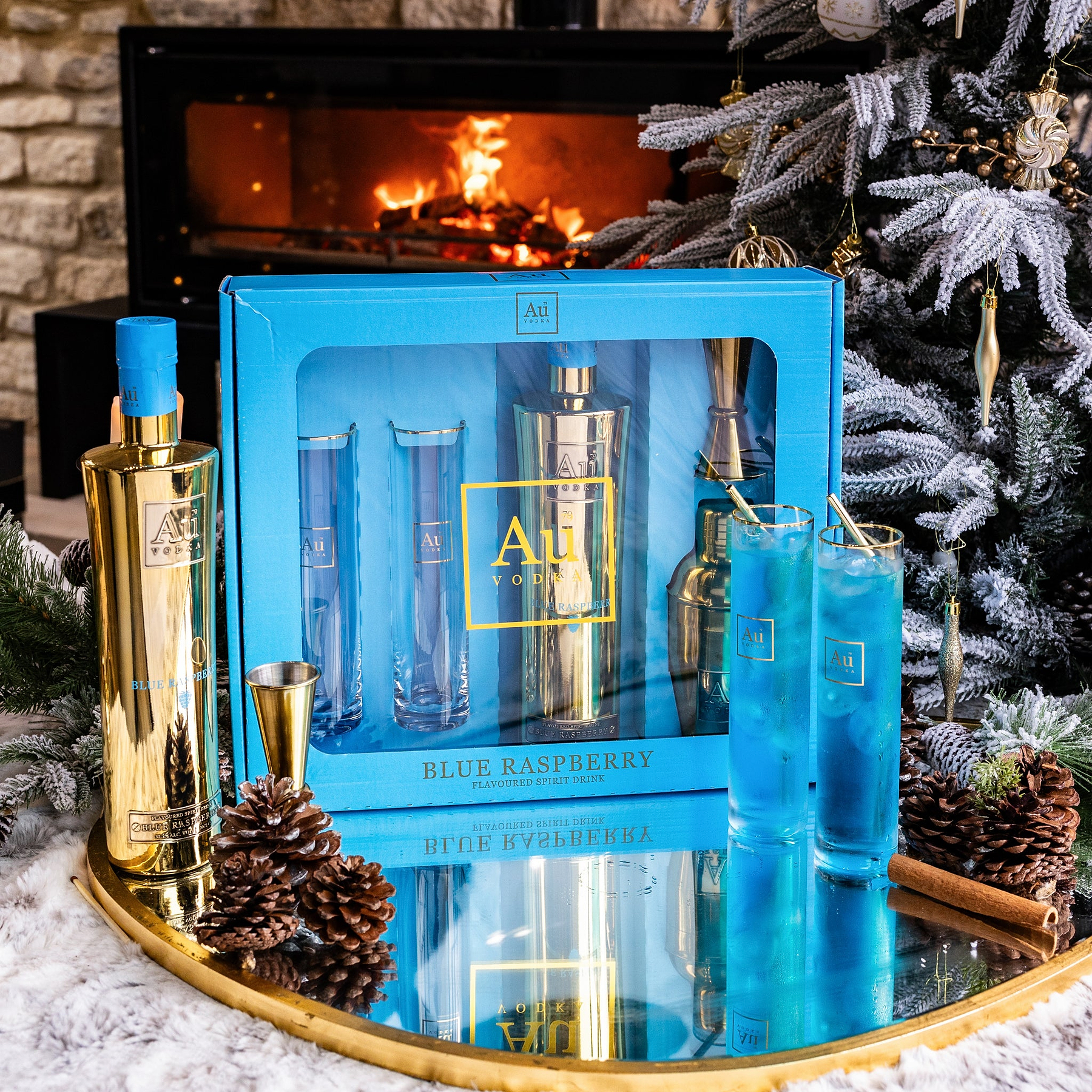Blue Raspberry Cocktail Gift Set Au Vodka