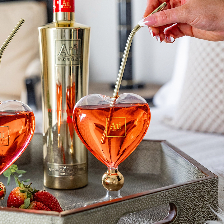 Au Vodka Heart Glass 4