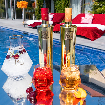 Au Vodka 2 Bottle Bundle & 2 FREE Diamond Cut Glasses