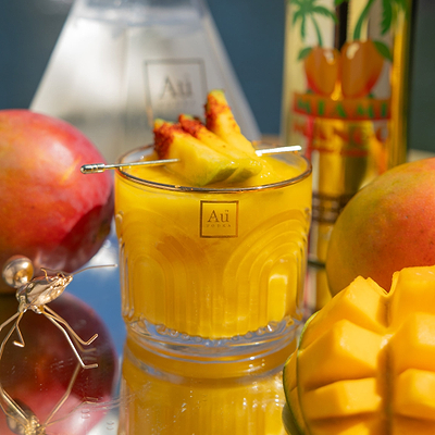 Au Vodka Miami Mango 700ml & Mango Margarita Glass