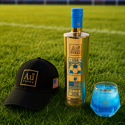 Au Vodka 750ml USA Soccer Edition & FREE Flag Cap