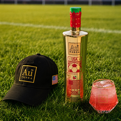 Au Vodka 750ml USA Soccer Edition & FREE Flag Cap