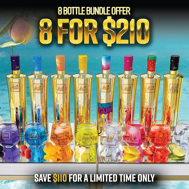 Au Vodka Juicy Peach 8 Bottle Collection