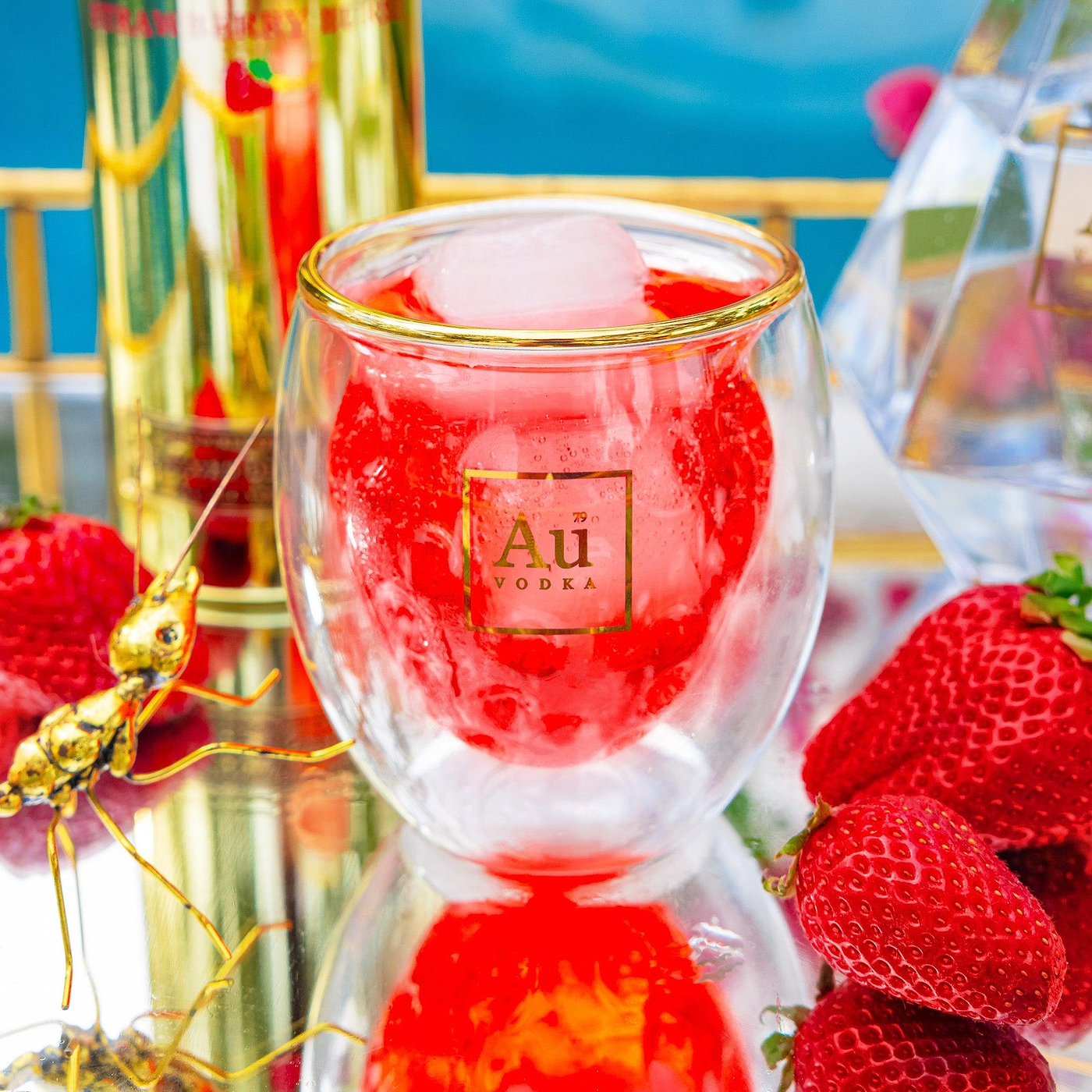 Limited Edition Au Strawberry Glass
