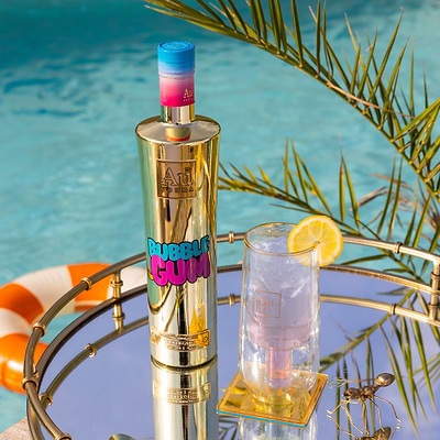 Au Vodka 70cl & Double Wall Bottle Glass Bundle